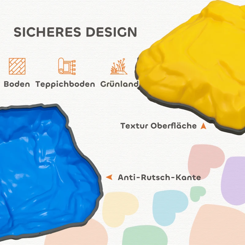 AIYAPLAY 9 antislip balansstenen voor binnen en buiten, bevordert coördinatie, voor kinderen van 3-8 jaar, kleurrijk