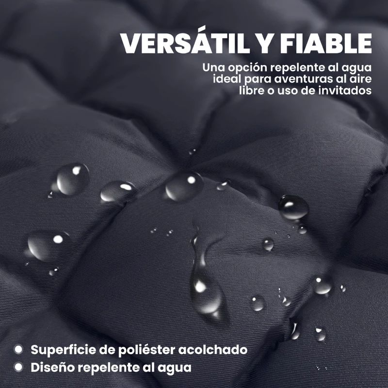 Outsunny Esterilla de Camping Plegable Portátil con Correas Antideslizante para Cama de Camping Tienda Viajes Gris Oscuro