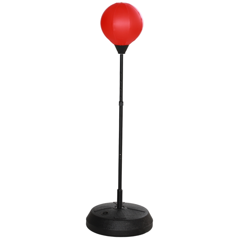 HOMCOM Punching Ball pentru Copii 5-10 Ani cu Mănuși și Înălțime Reglabilă, Roșu