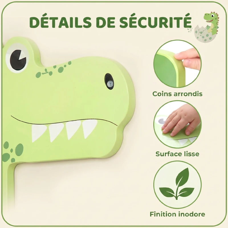 AIYAPLAY Busy Board Jouet, Tableau d'Activités Murale Dinosaure, Planche Motricité Bébé Educatif pour Garcon Fille 2+ Ans, Vert