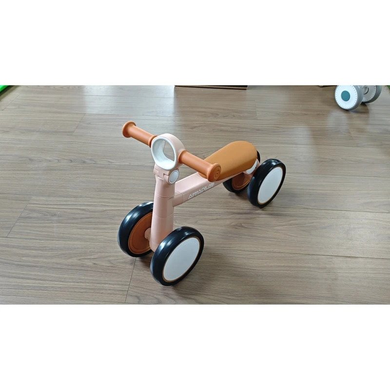 AIYAPLAY Draisienne Bébé 1-2 Ans Pliable, Cadre Léger en Aluminium, Siège Guidon Réglables, Pneus Silencieux, 57x28,5x40cm, Rose