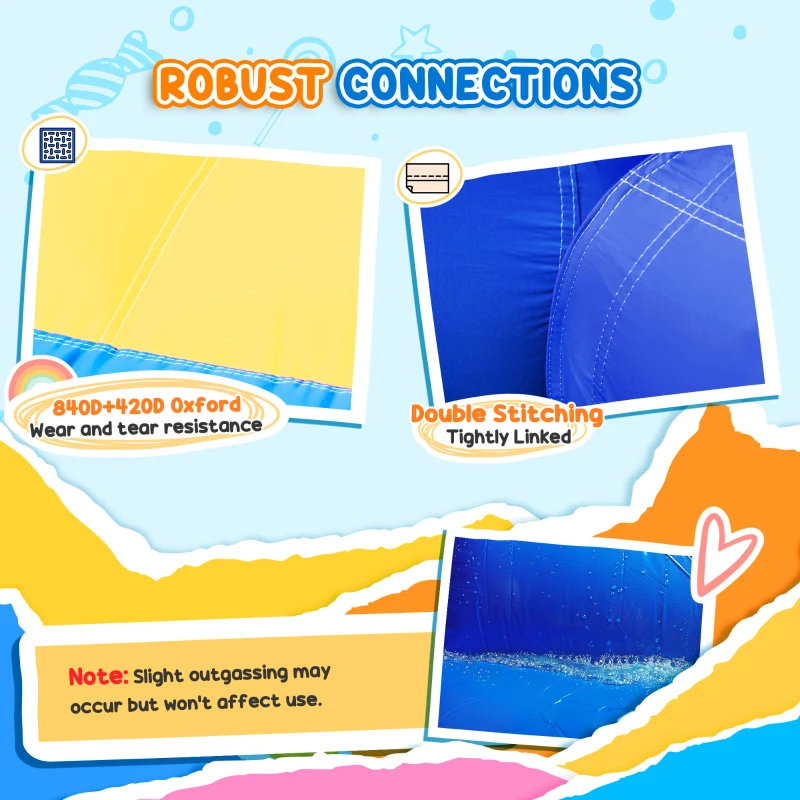 AIYAPLAY Inflatable Bouncy Castle, Kids Water Bounce House 6 in 1 with 550W Blower, 2 Slides for Garden, Party, Outdoor Indoor