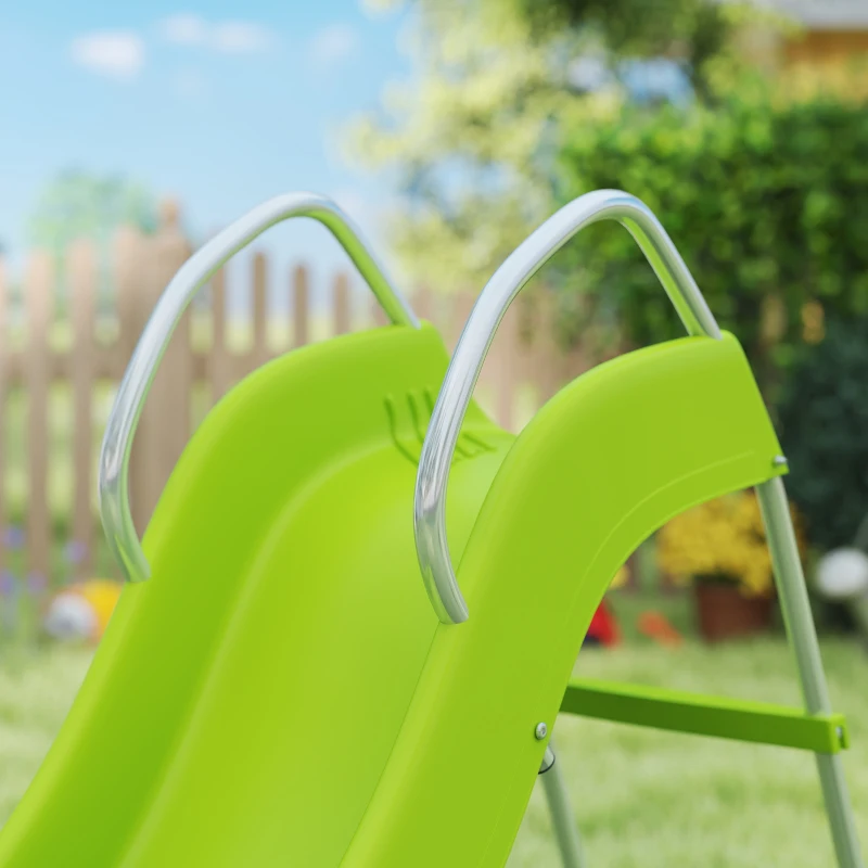 AIYAPLAY Freestanding Kids Slide with Climbing Ladder, Outdoor Playground Equipment for Ages 3-8 Years, Green