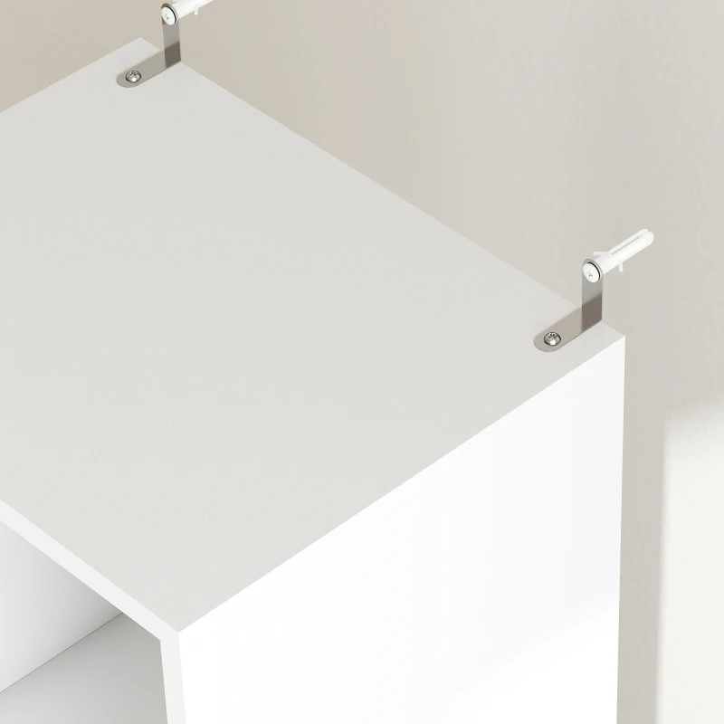 HOMCOM Boekenkast met 2 lades, smalle boekenkast met 3 open schappen, voor kantoor of slaapkamer, 30x24x158 cm, wit