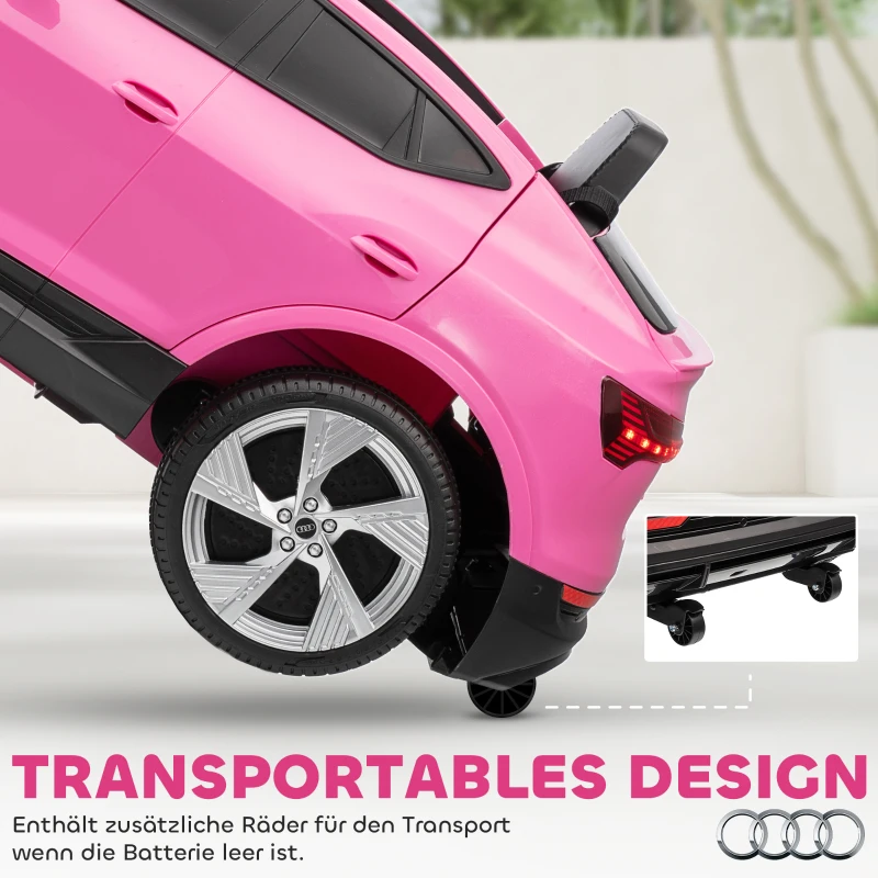 HOMCOM Elektrische kinderauto 12V Audi E-tron met afstandsbediening, veiligheidsgordel, voor 3-5 jaar(m-6)