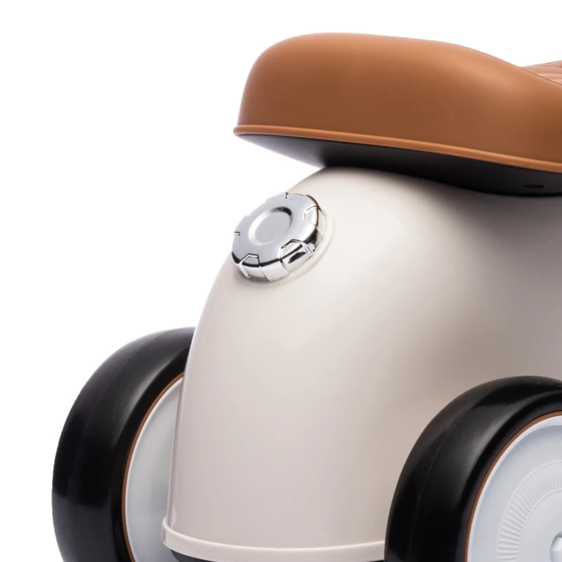 AIYAPLAY Porteur enfants voiture véhicule à pousser multi-équipée 12-36 mois coffre klaxon style vintage blanc crème(m-11)