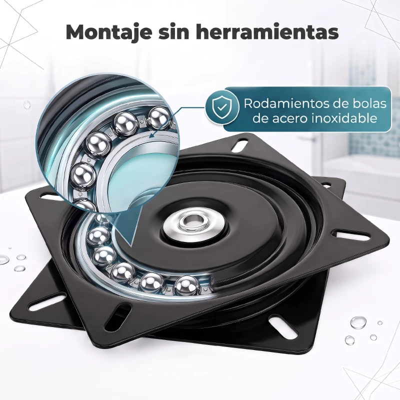 HOMCOM Taburete de Ducha Giratorio 360° Taburete Ducha con Marco de Aluminio y Altura Regulable en 5 Niveles Azul Claro