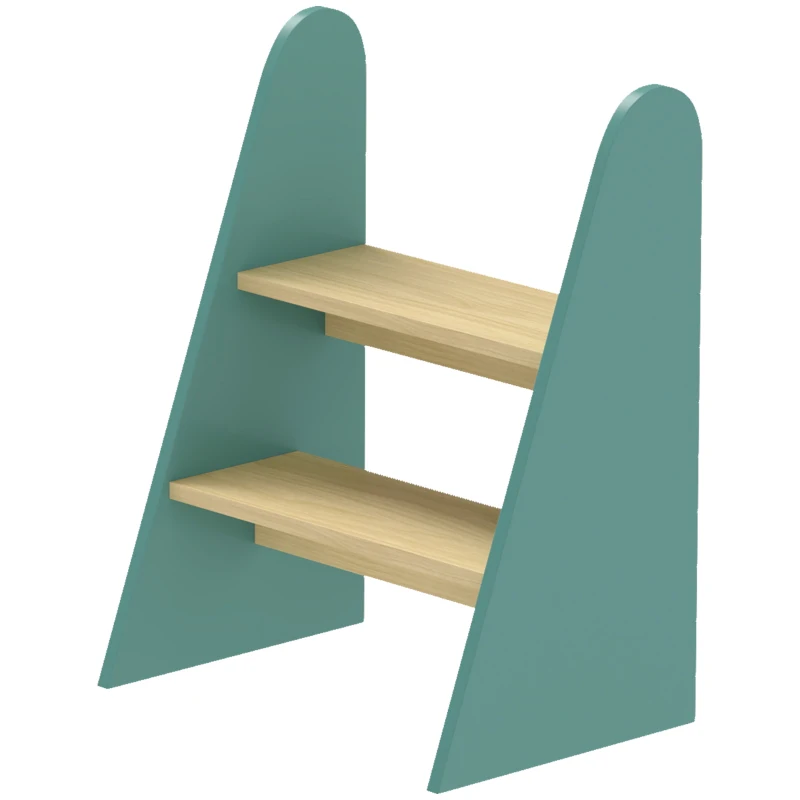 AIYAPLAY Marche pied enfant marchepied enfants 2 marches pour enfants 3 à 8 ans en bois charge max. 20 kg vert