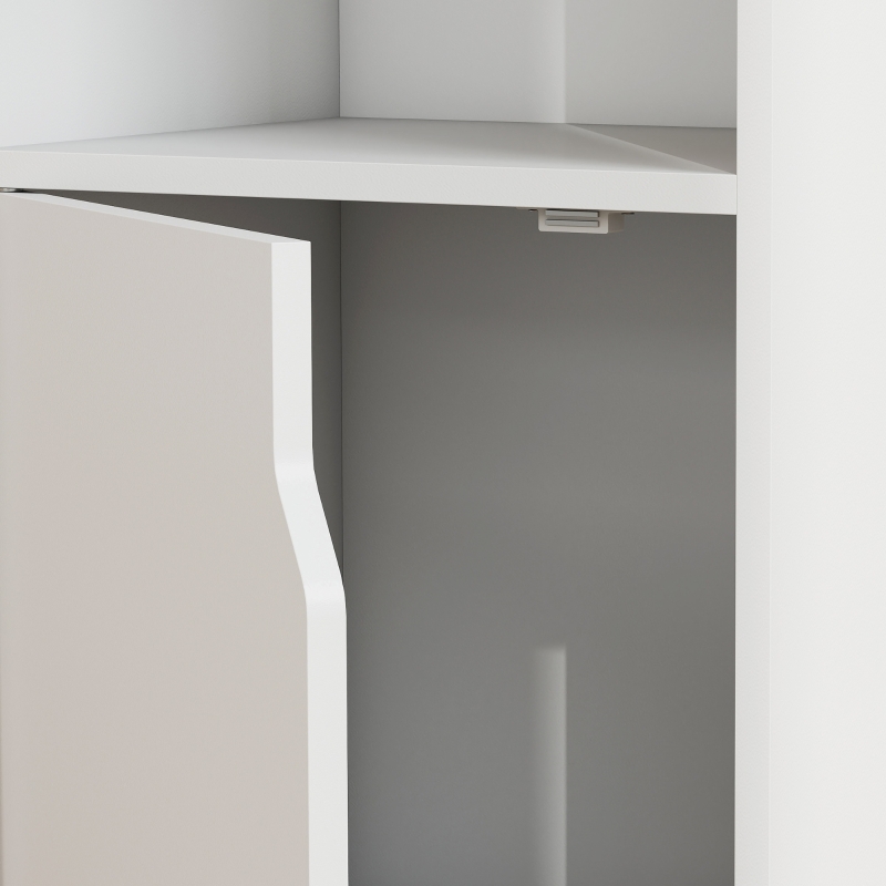 HOMCOM Boekenkast met 2 lades, smalle boekenkast met 3 open schappen, voor kantoor of slaapkamer, 30x24x158 cm, wit