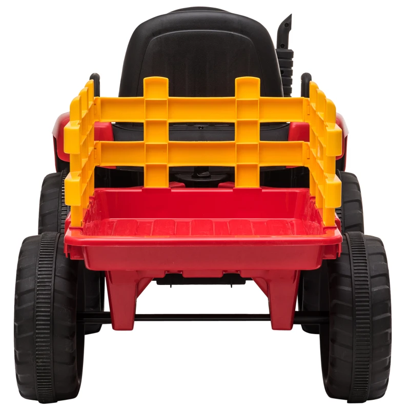 HOMCOM Tracteur électrique avec remorque amovible, pour enfants de 3 à 6 ans avec télécommande MP3 musique affichage lumières