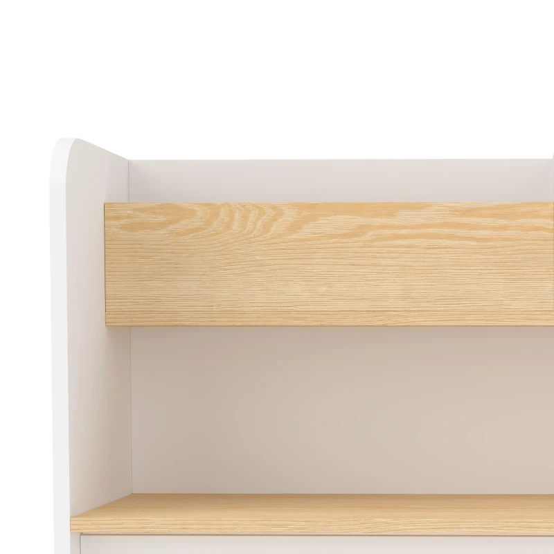 AIYAPLAY Kindertafel met bank, 5-in-1 kinderzitgroep met boekenrek en opbergbox, verrijdbare opbergbank, 3-8 jaar