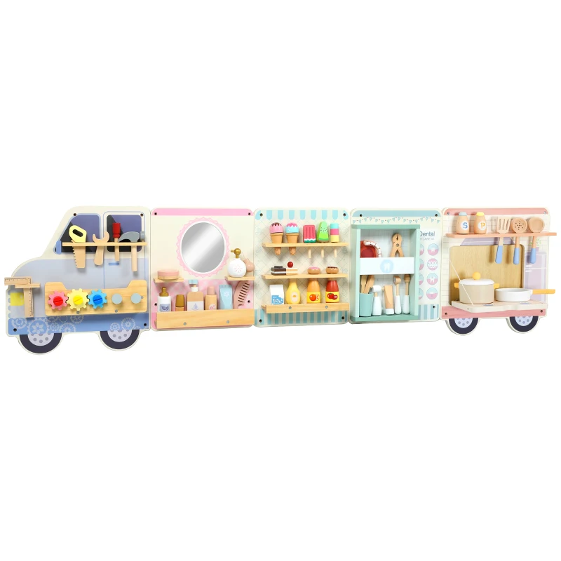 AIYAPLAY Montessori Busy Board Sensorisches Spielzeug im Truck-Design ab 3 Jahre