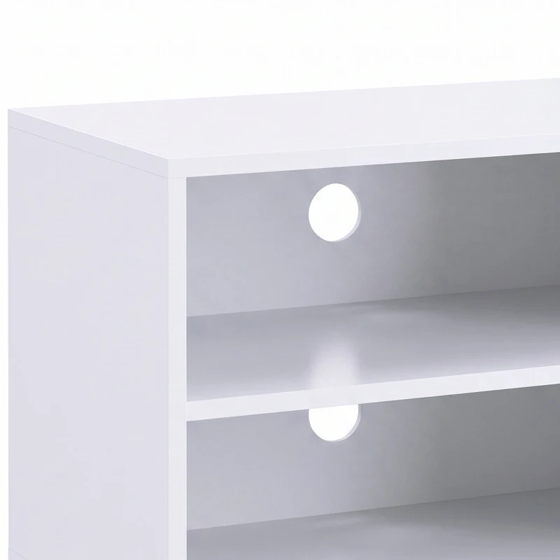 HOMCOM Tv-meubel voor tv's tot 55 inch, modern tv-lowboard met verstelbare planken, wit