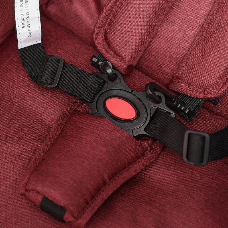 HOMCOM Triciclo Leggero Reclinabile e Pieghevole, Carrozzina per Bambini 6-36 Mesi Fino a 15kg con Portabicchieri, Rosso