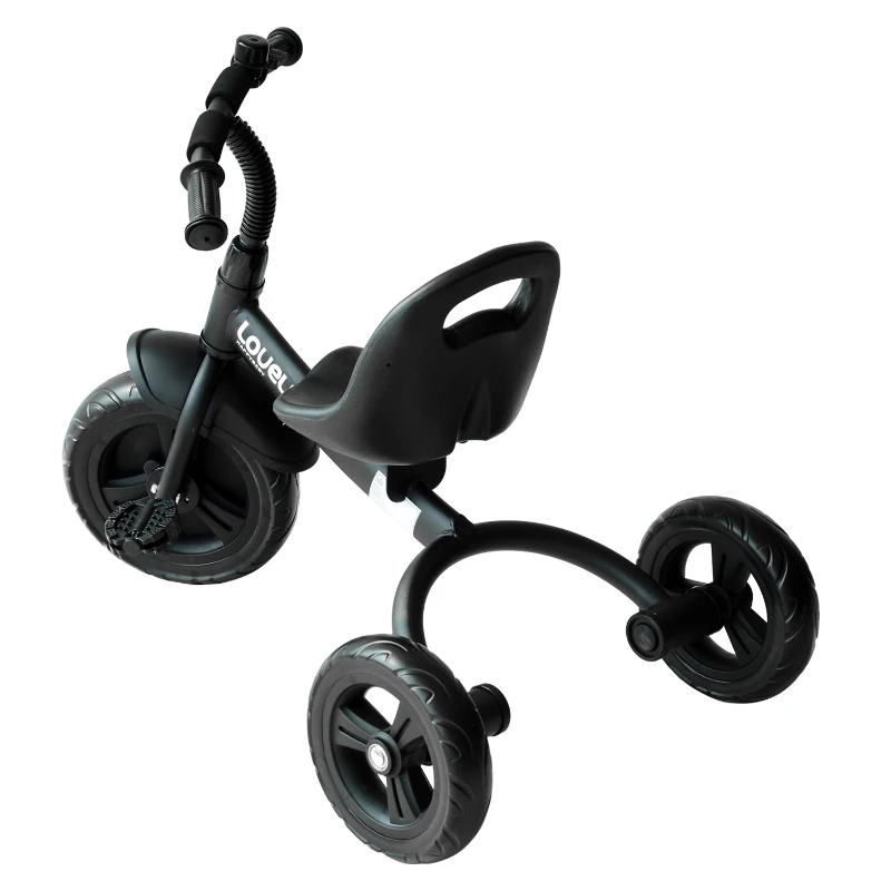 HOMCOM Triciclo per Bimbo con Campanello, Parafango, Ruota Speciale, Nero, 79x50.5x58cm