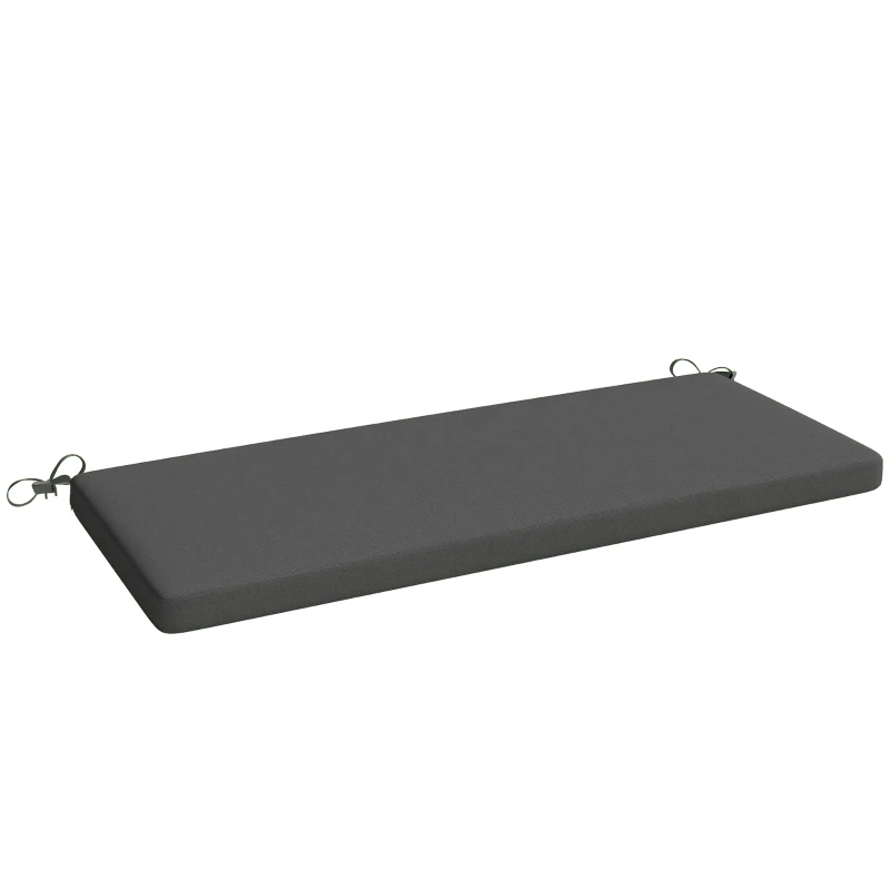 Outsunny Coussin de banc, coussin pour Banc de Jardin extérieur intérieur housse amovible, 110 x 46 x 6,5 cm, gris foncé
