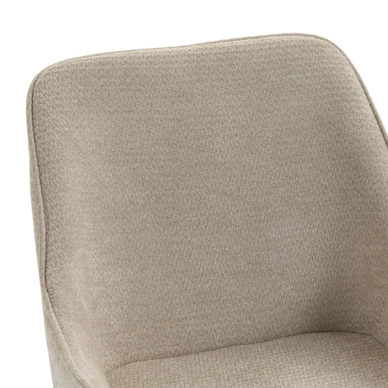 HOMCOM Eetkamerstoelen set van 2, draaibare stoelen met armleuningen, metalen frame, voor woonkamer en eetkamer, beige