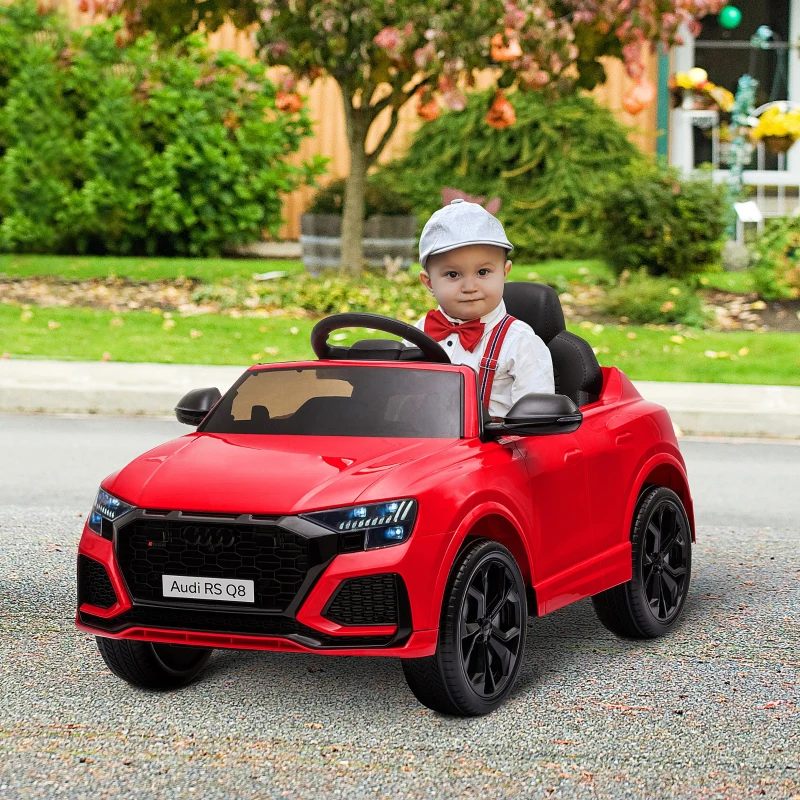 HOMCOM Audi RS Q8 Licensed Kids Electric Car, 6V 7Ah Kids' Electric Ride on with Remote Control, 7Ah Big Battery, Lights, Music USB, for 3-5 Years Old, Red