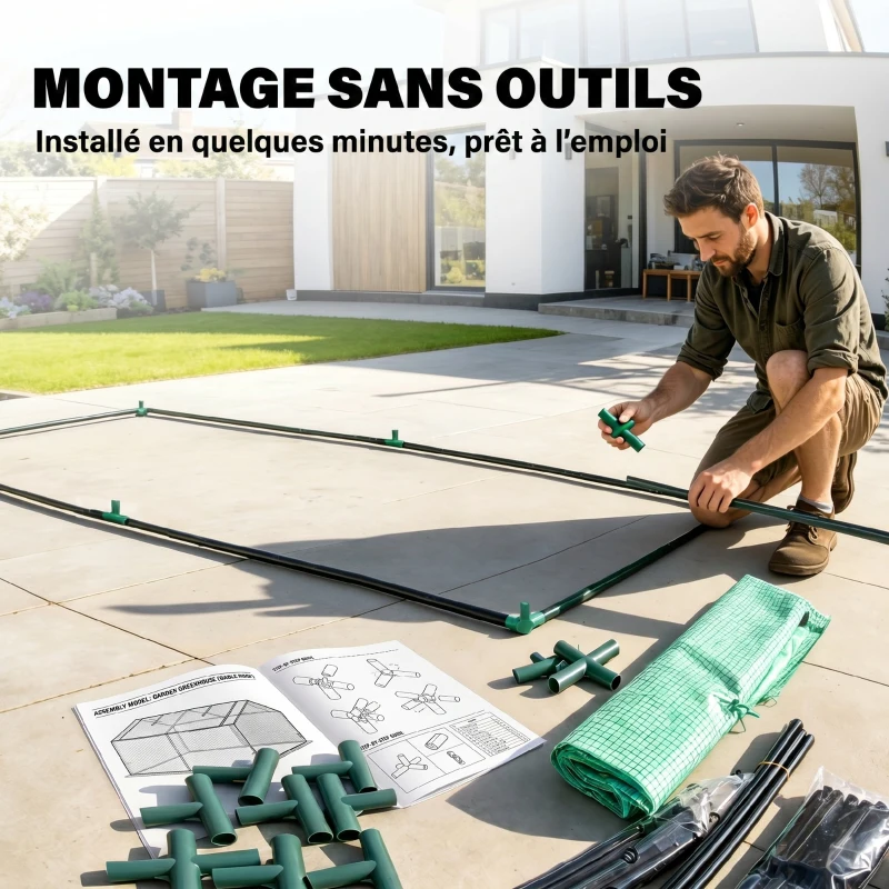 Outsunny Mini Serre de Jardin Serre à tomates mini serre tunnel toit pointu1,8L x 0,9l x 0,7H m métal thermolaqué PE Haute densité fenêtre moustiquaire intégrées Vert