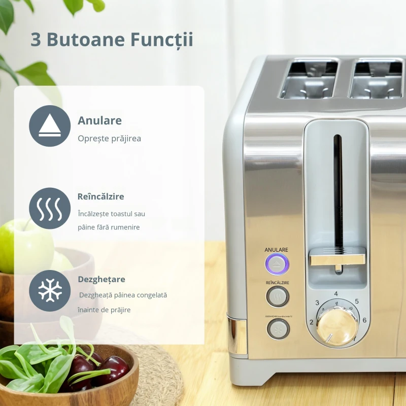 HOMCOM Set fierbător și prăjitor, fierbător rapid 1,7L 2200W cu termostat