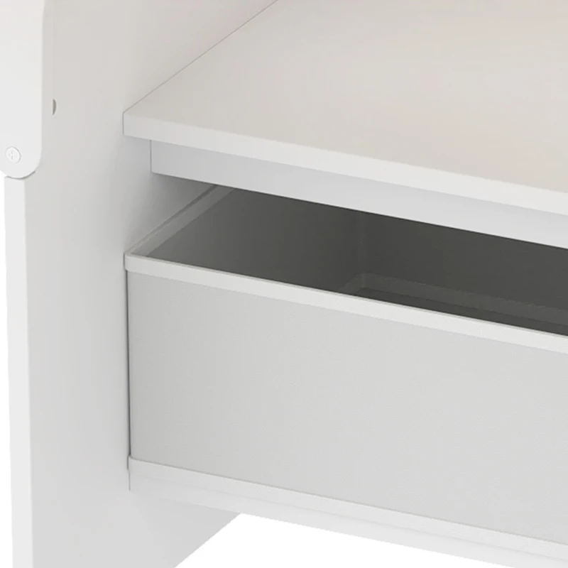 AIYAPLAY Ruimtebesparende 2-in-1 kindertafel met stoel en opbergruimte, wit, voor kinderen van 3-5 jaar