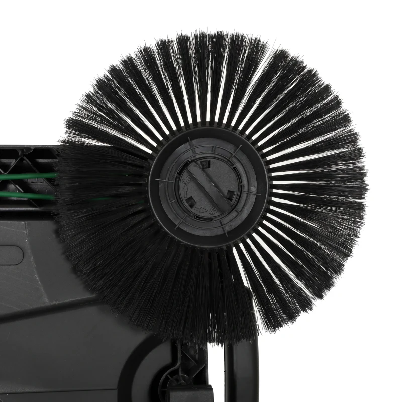 Outsunny Handmatige veegmachine met 68 cm veegbreedte, 24 L opvangbak, verstelbare inklapbare handgreep en 3-borstelsysteem