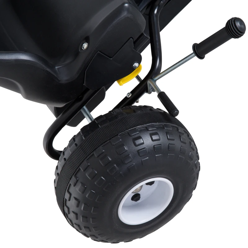 HOMCOM Vélo et véhicule pour enfants kart à pédales siège réglable frein manuel roues AR plastique acier noir blanc