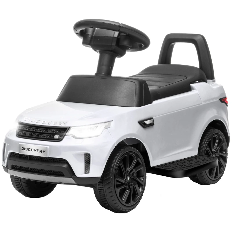 AIYAPLAY Macchina per Bambini con Licenza Land Rover 6V, Funzionamento Elettrico e a Spinta, Velocità 3km/h, Bianco