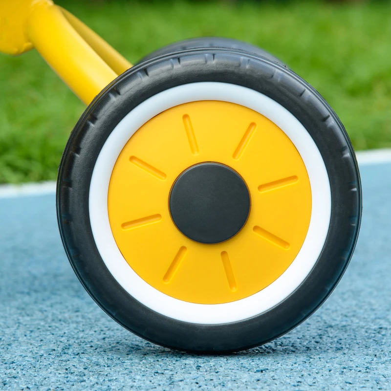 AIYAPLAY Triciclo per Bambini da 2-5 Anni con Seduta Regolabile e Campanello, 70.5x50x58cm, Giallo