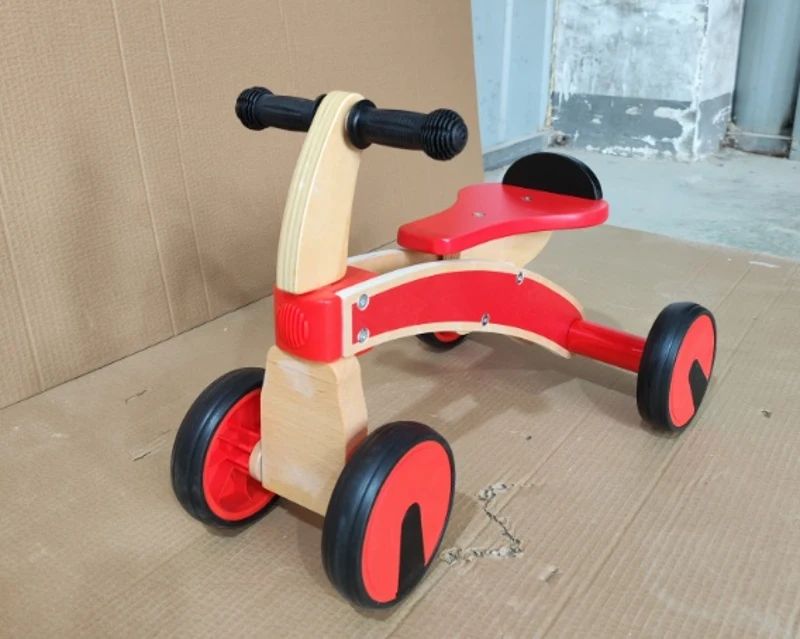 AIYAPLAY Rutschauto Kinder, Holz Rutschfahrzeug mit EVA-Rädern, höher Rückenlehne Kinder von 2–3 Jahre, Rot