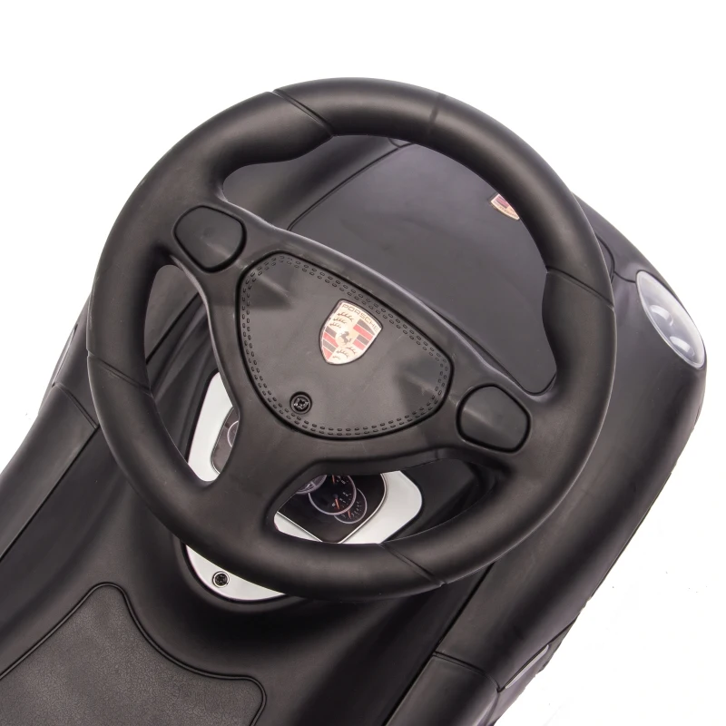 AIYAPLAY Ride on Car, Porsche Licensed Toddler Push Car with Horn, Headlights, Sound and Steering Wheel for 18-36 Months, Matte Black