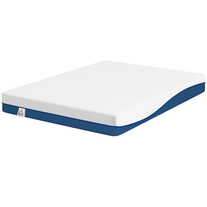 HOMCOM Colchón 190x140 cm Grosor 20 cm Colchón Viscoelástico con Té Verde Firmeza Media Cama Refrescante con Espuma de Gel