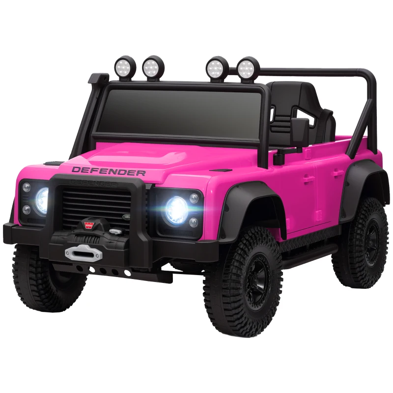 AIYAPLAY Kids Ride On Car with Remote Control, Music, Horn, 4 Spring Suspension Wheels, LED Lights for 3-5 Years Old, Pink