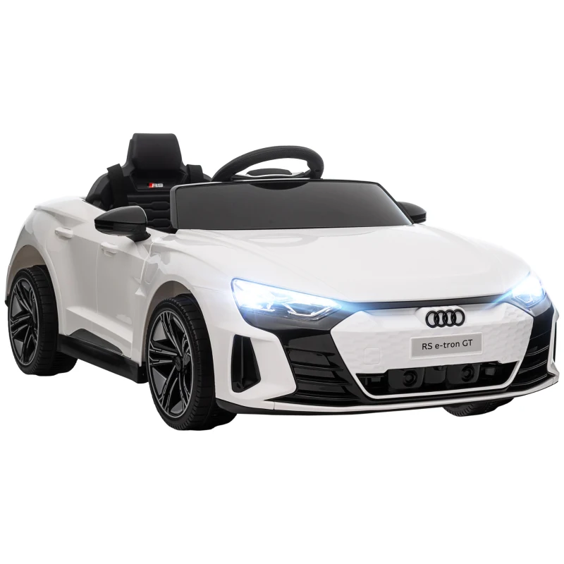 HOMCOM Voiture électrique enfant 12 V - véhicule électrique avec télécommande parentale fournie - V. Max. 5 Km/h - effets sonores, lumineux - Audi RS E-tron GT blanc(m-12)