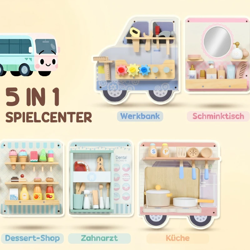 AIYAPLAY Montessori Busy Board Sensorisches Spielzeug im Truck-Design ab 3 Jahre