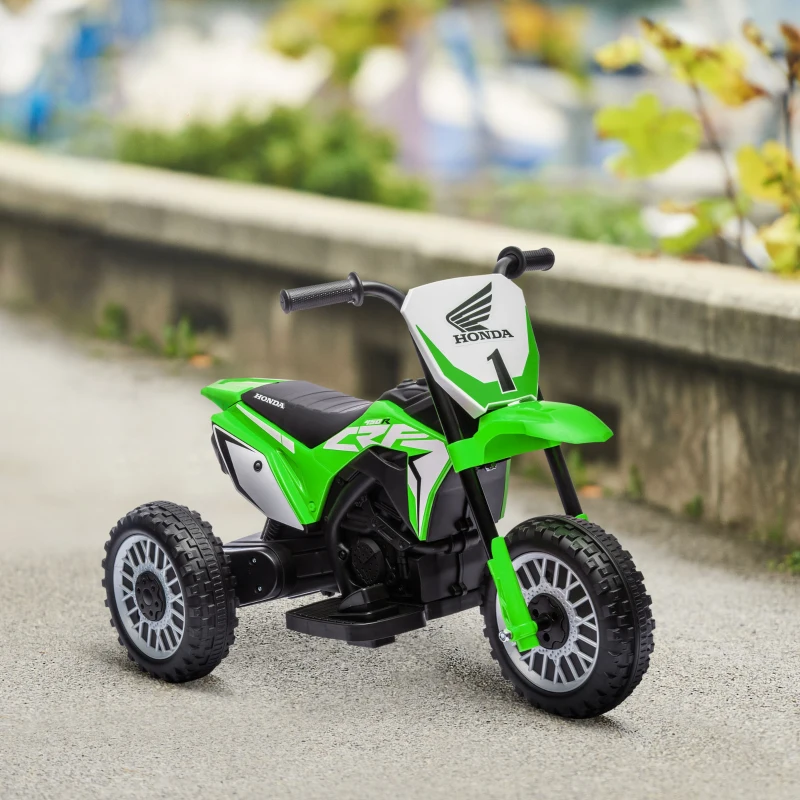 HOMCOM 6V Kids Motorbike, Three-Wheel Kids Electric Bike with Horn, Startup Sound for Ages 18-36 Months - Green