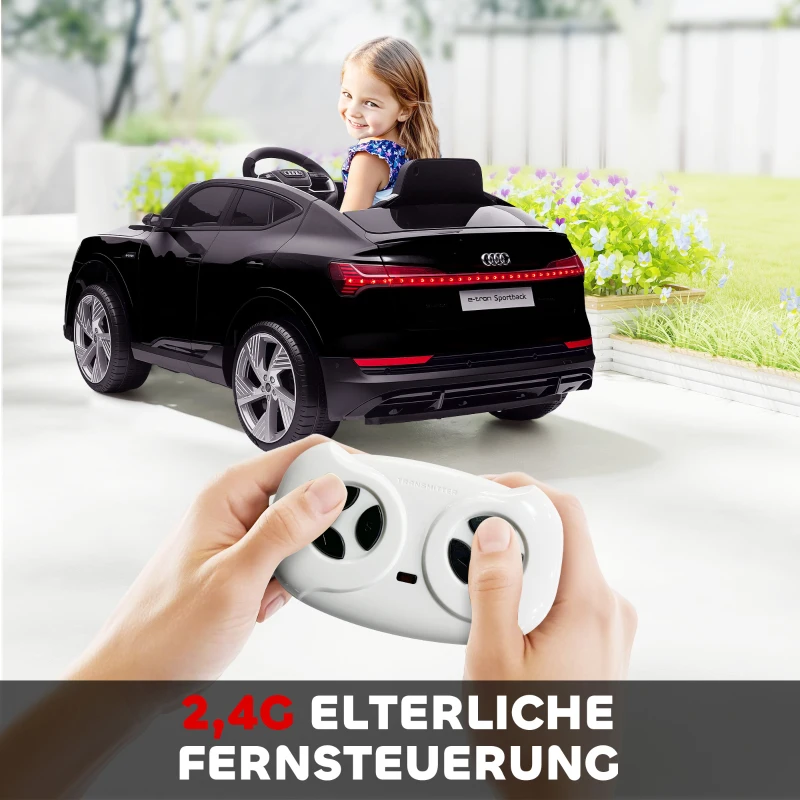 HOMCOM elektrische kinderauto voor 3-5 jaar, 3-5 km/u, zwart, 108 x 60 x 47 cm(m-5)