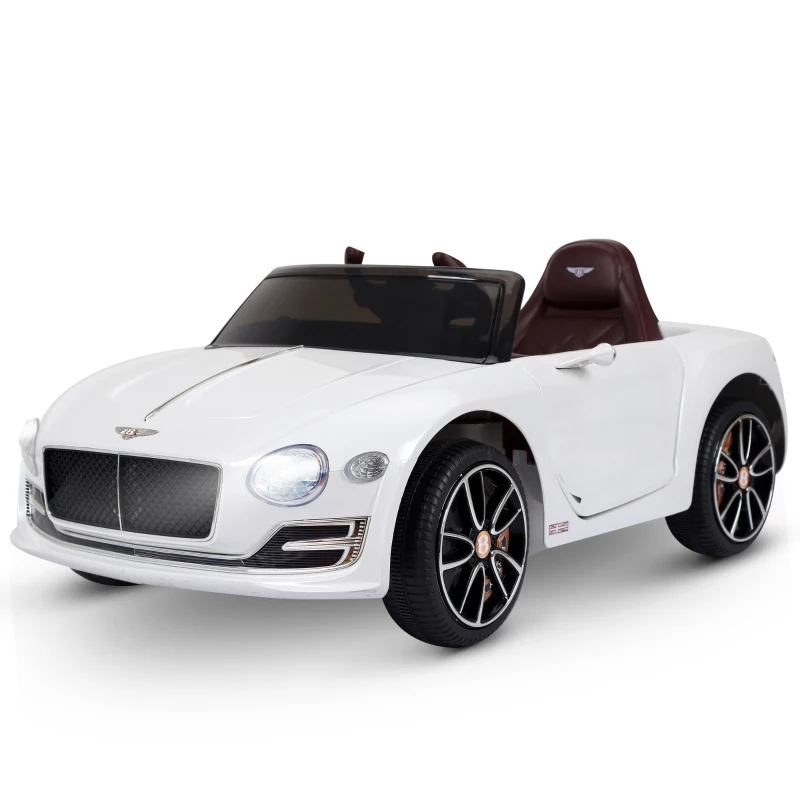 HOMCOM Véhicule électrique Enfants 2 Moteurs 108L x 60l x 43H cm télécommande Effets sonores + Lumineux Blanc Bentley