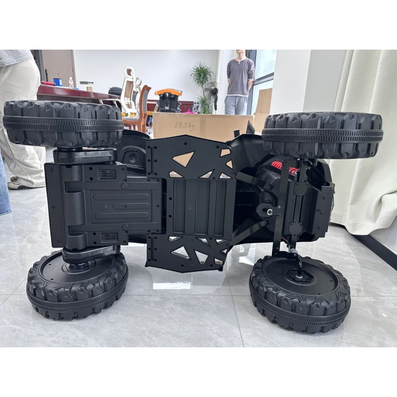 AIYAPLAY 24V 2 Seater Electric Quad Bike for Kids, Ride On Car ATV Toy w/ Forward Backward, for Boys Girls 3-8 Years, Black