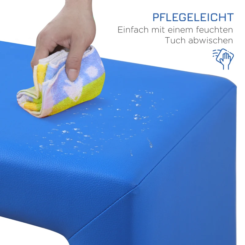 HOMCOM 2-in-1 kinderbank, tafel en stoelenset, multifunctioneel voor kinderen, kinderbank, kinderfauteuil, minibank, kinderkamer voor kinderen van 3 tot 9 jaar, blauw