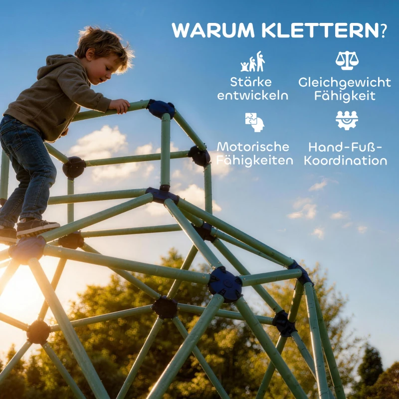 AIYAPLAY Klimkoepel Ø182,5 cm UV-bestendig, waterdicht klimkoepel voor kinderen tot 90 kg, voor 3-8 jaar kunststof blauw