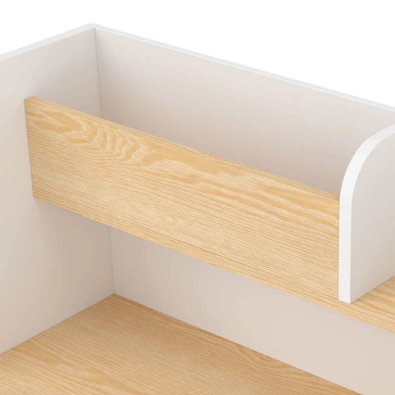 AIYAPLAY Kindertafel met bank, 5-in-1 kinderzitgroep met boekenrek en opbergbox, verrijdbare opbergbank, 3-8 jaar