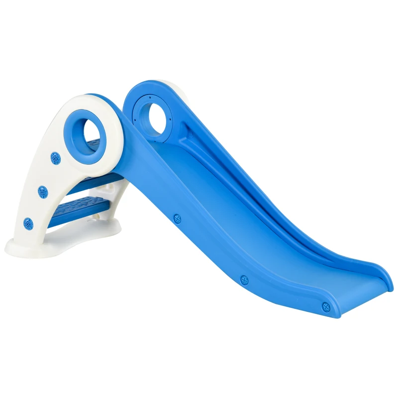 HOMCOM Toboggan Enfant Pliable pour Usage intérieur et extérieur 3 à 6 Ans 120 x 50 x 56 cm HDPE Bleu