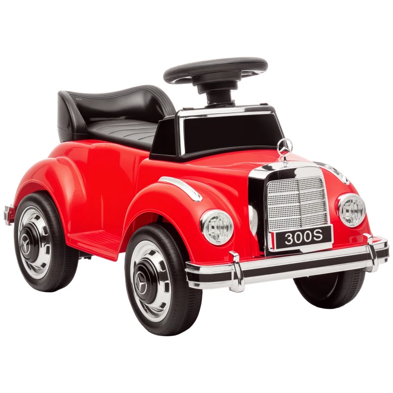 AIYAPLAY Porteur Enfants Voiture Licence Mercedes-Benz 300S 18-48 mois coffre rangement sous le siège rouge