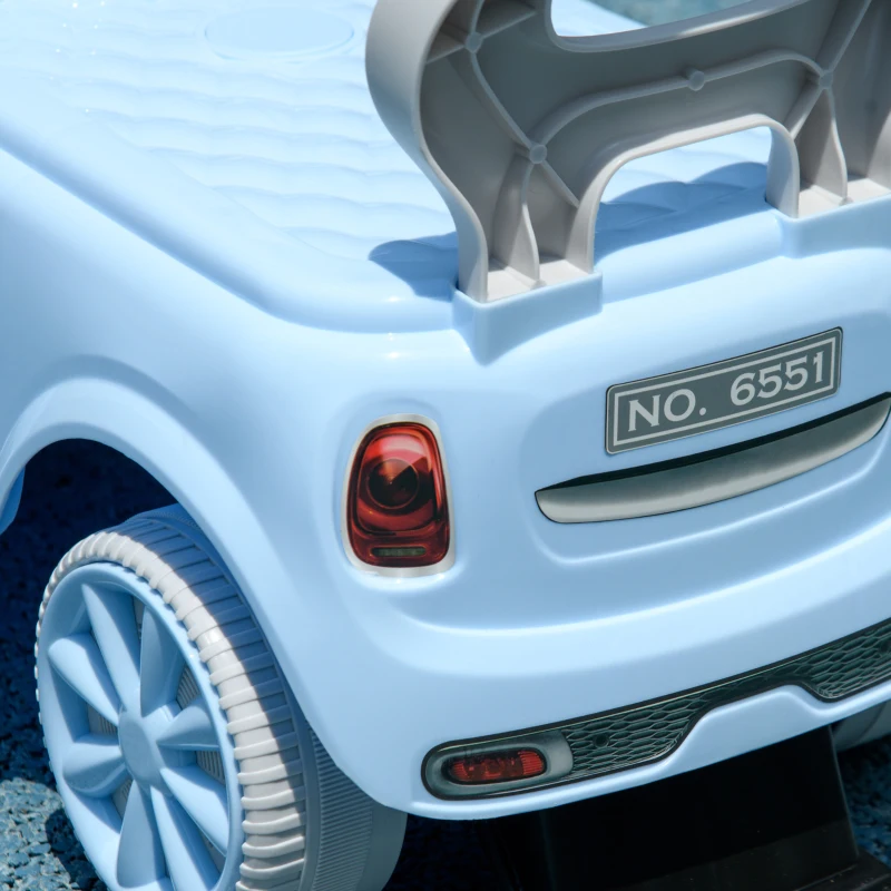 AIYAPLAY Loopauto voor Kinderen, Anti-Kantelbeveiliging, Rugleuning, Toeter, Antislipzitting, Lichtblauw