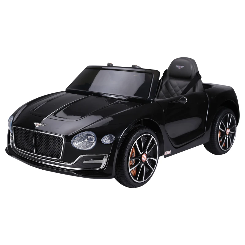 HOMCOM Bentley GT Licensed 12V Electric Car for Kids, Kid's Electric Ride on with Remote Control, Ride on Car with LED Lights, Music, for 3-5 Years, Black