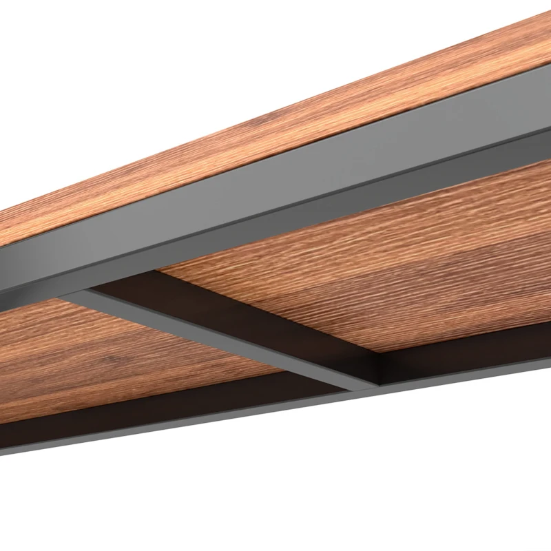 Outsunny 2-in-1 brandhoutrek voor binnen, 98 x 28 x 50 cm, verhoogd haardhoutrek met blad, scheidingswand en bijzettafel
