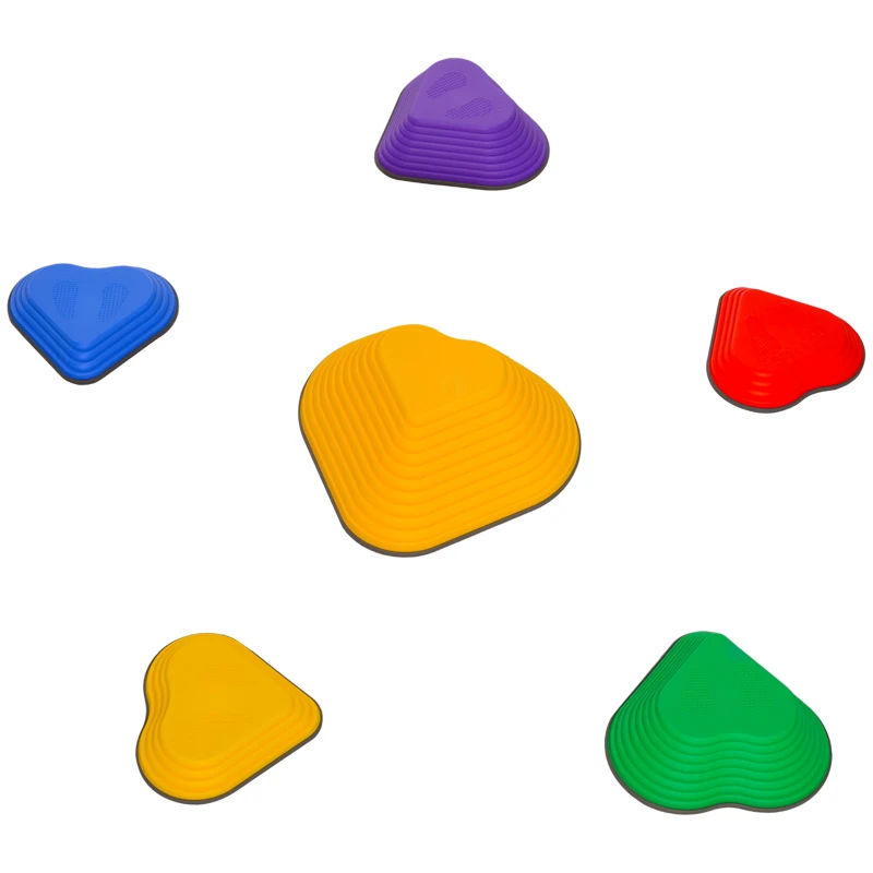 AIYAPLAY 6-Piece Heart-Shaped Kids Balance Stepping Stones and Motor Skills, Multicoloured