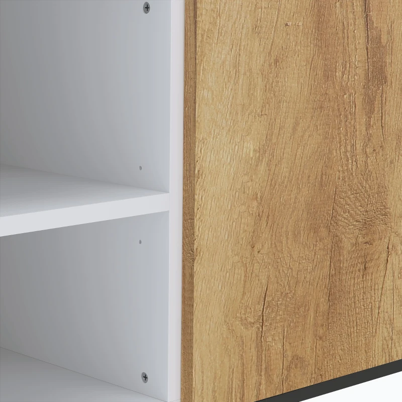 HOMCOM Tv-meubel voor tv's tot 55 inch, modern tv-lowboard met verstelbare planken, wit