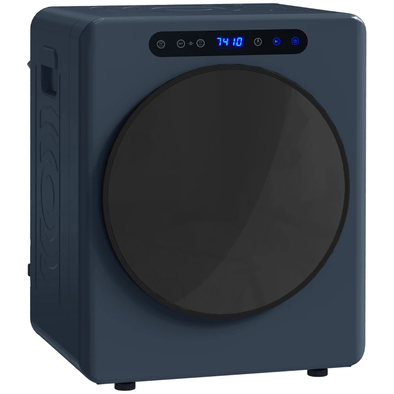 HOMCOM Mini uscător electric 1000W, 3 kg, cu display LED, 49 x 43 x 61 cm, albastru